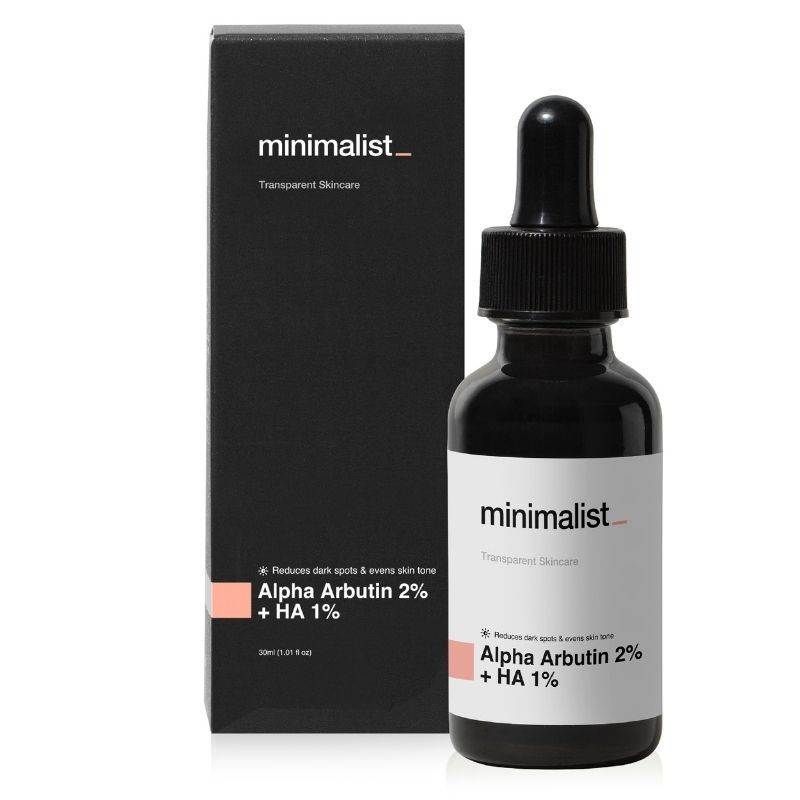 Minimalist 2% Alpha Arbutin Face Serum for Pigmentation, Dark Spots & Tan Removal with HA