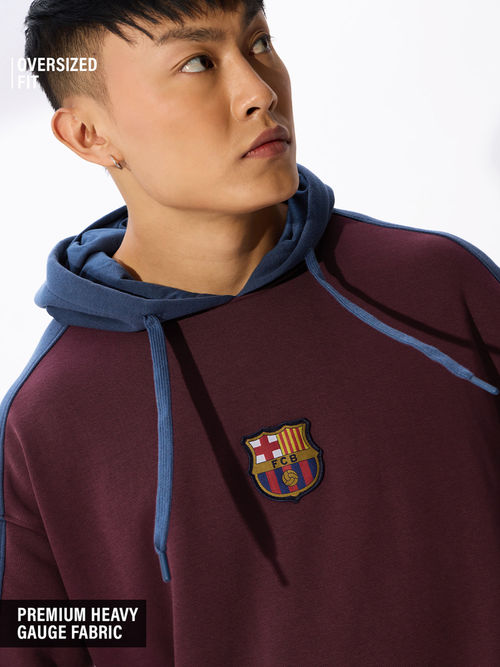 Buy The Souled Store Fc Barcelona Logo Mens Oversized Hoodie Online