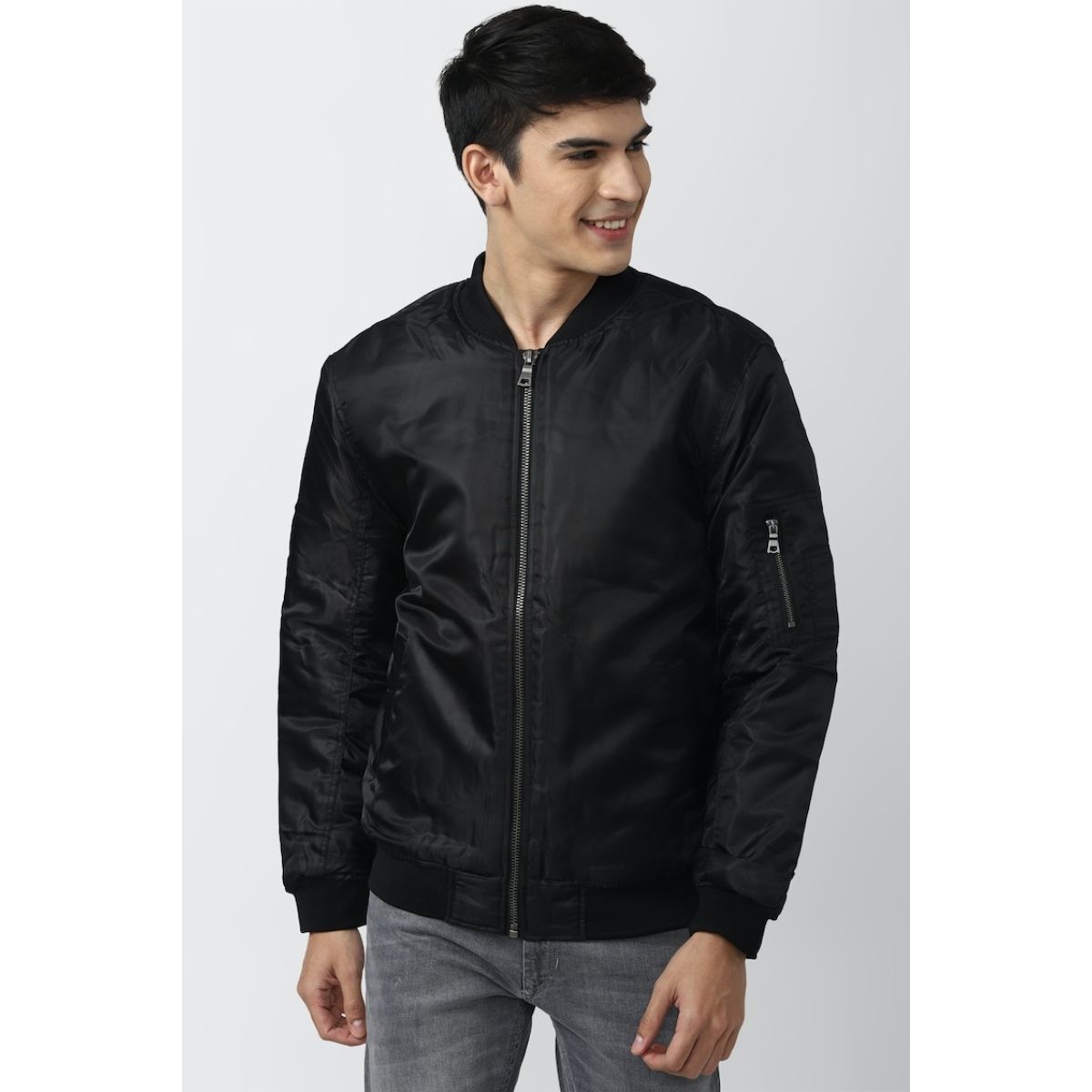 Buy Forever 21 Solid Black Solid Jackets Online