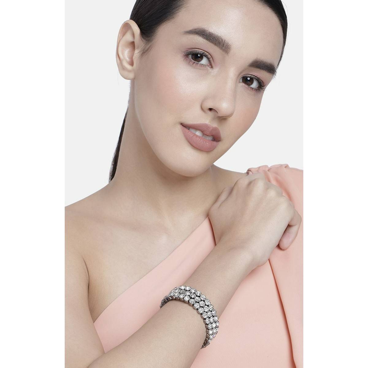 LAIDA 3 Line Rhodium AD Bracelet