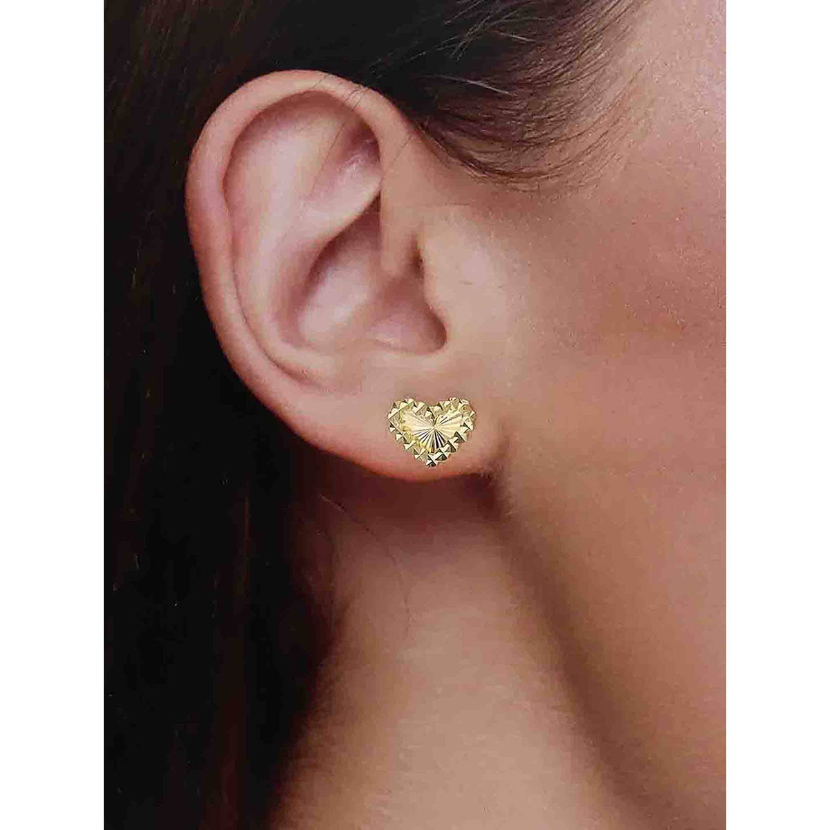 Kai Jewel 92.5 Silver Women Gold Plated Minimal Heart Stud Earrings