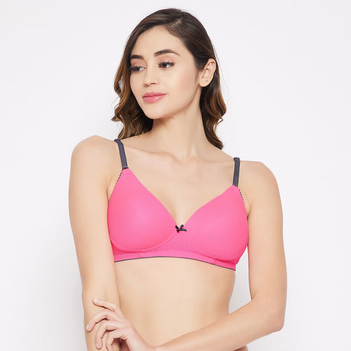 Buy Clovia Polyamide Solid Padded Demi Cup Wire Free Push-Up Bra