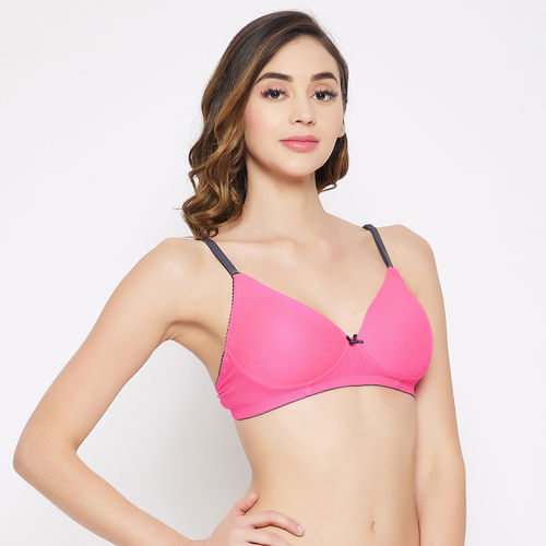 Buy Clovia Polyamide Solid Padded Demi Cup Wire Free Push-Up Bra