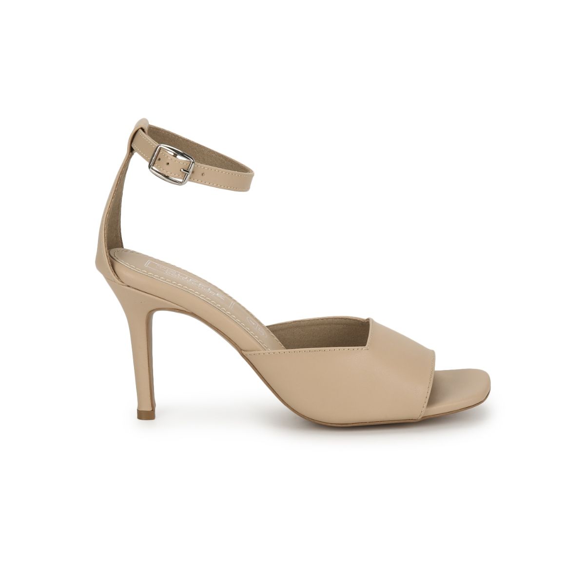 Buy Truffle Collection Nude Pu Square Toe Pointed Heel Stilettos Online