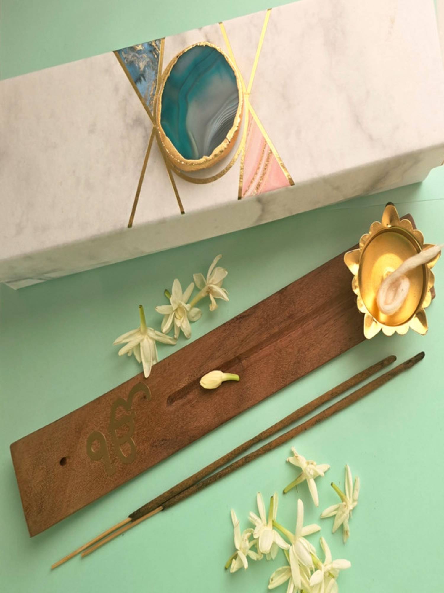 Homearte Wooden Ik Onkar Incense Holder