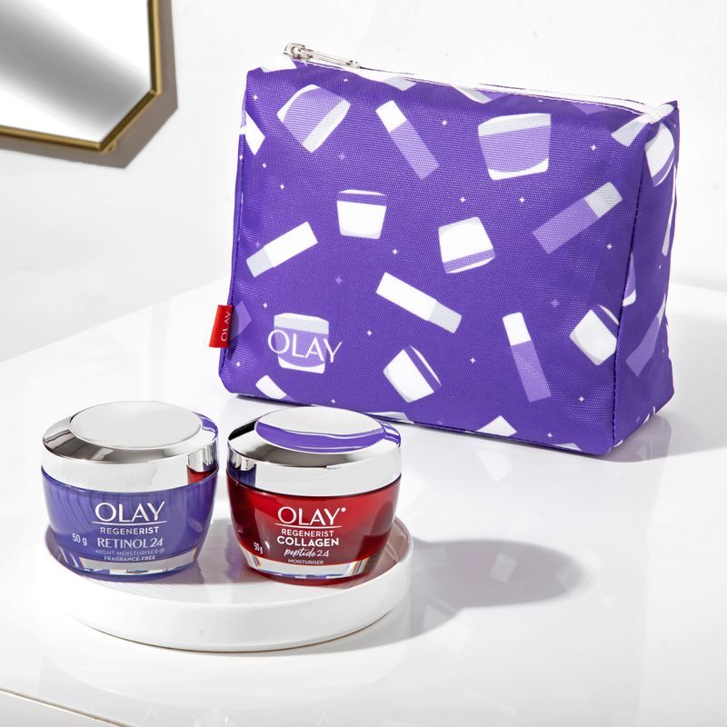 Olay You Glow Girl Giftpack, Collagen Cream & Retinol Cream With Free Preimum Pouch