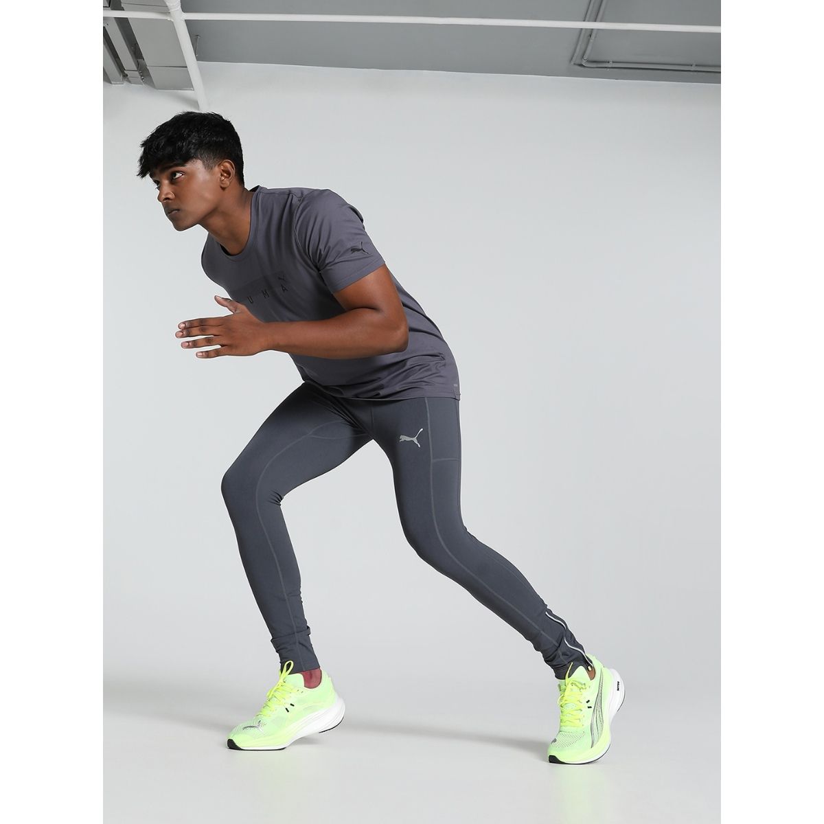 Puma Run Brushed Men Grey Tights