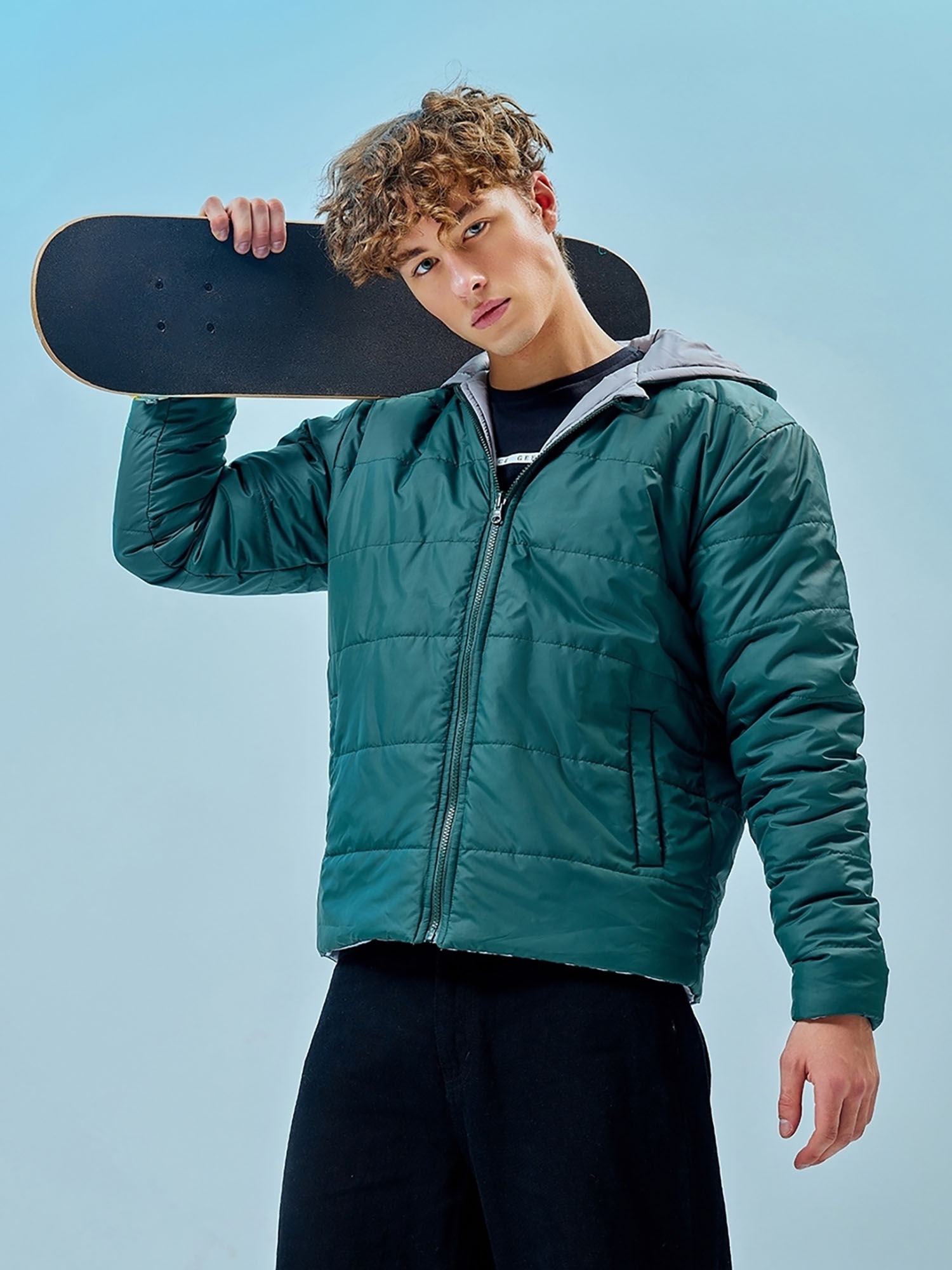Buy Bewakoof Mens Green Oversized Plus Size Puffer Jacket Online