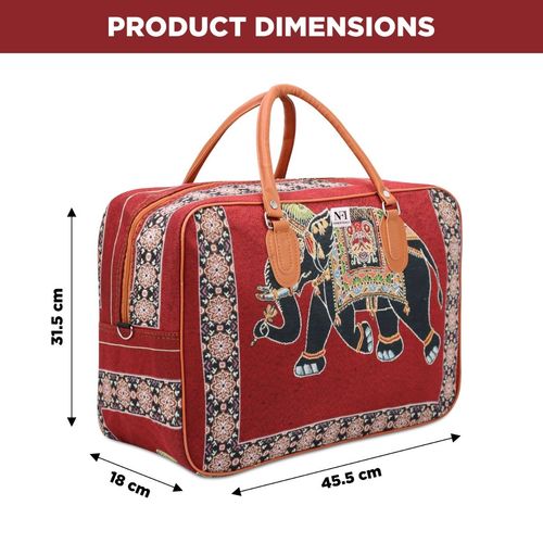 Buy NFI Essentials Small Red Canvas Duffle Travel Bag for Men and