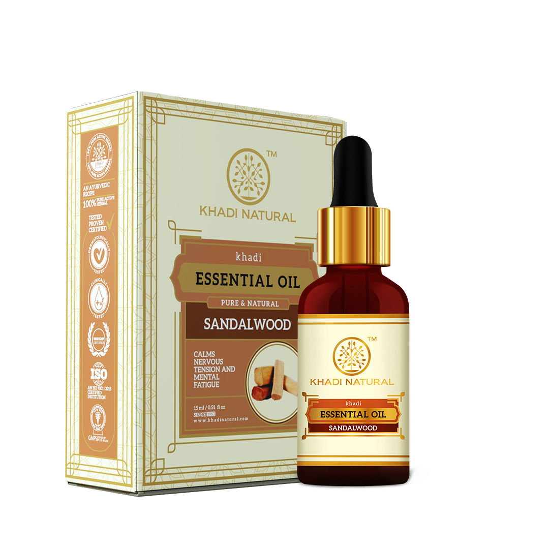 Khadi Natural Sandalwood Essential Oil Revitalizes Mind & Soul