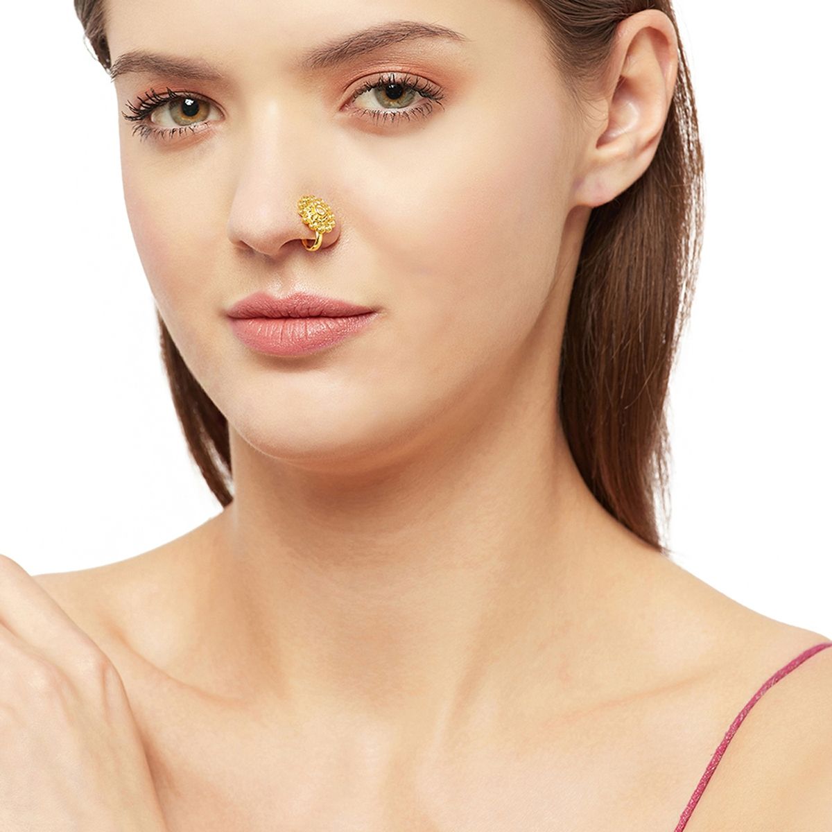 Buy Voylla Indie Collectibles Beautiful Gold Tone Nose Pin Online