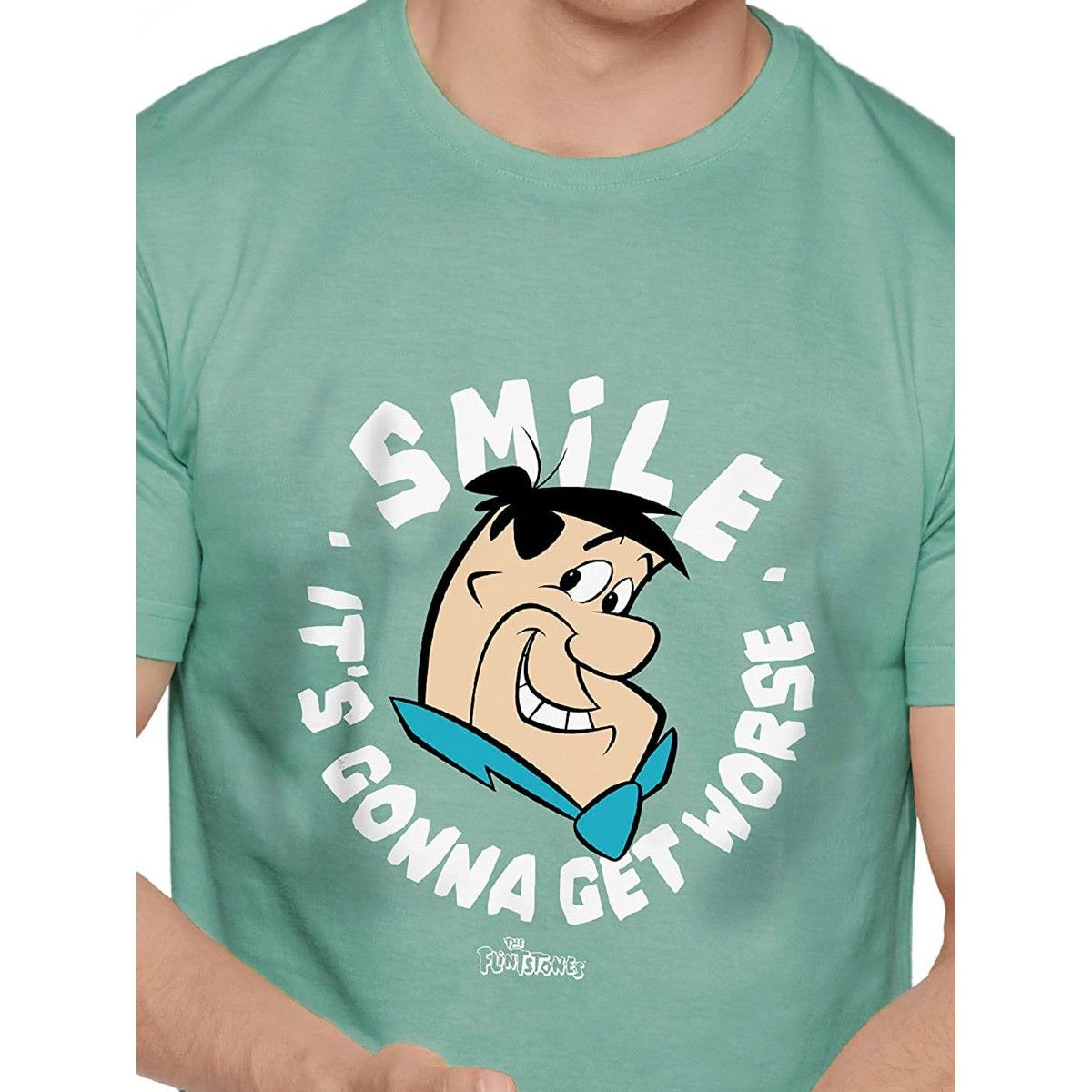 Buy The Souled Store Men Official The Flintstones Smile Green T