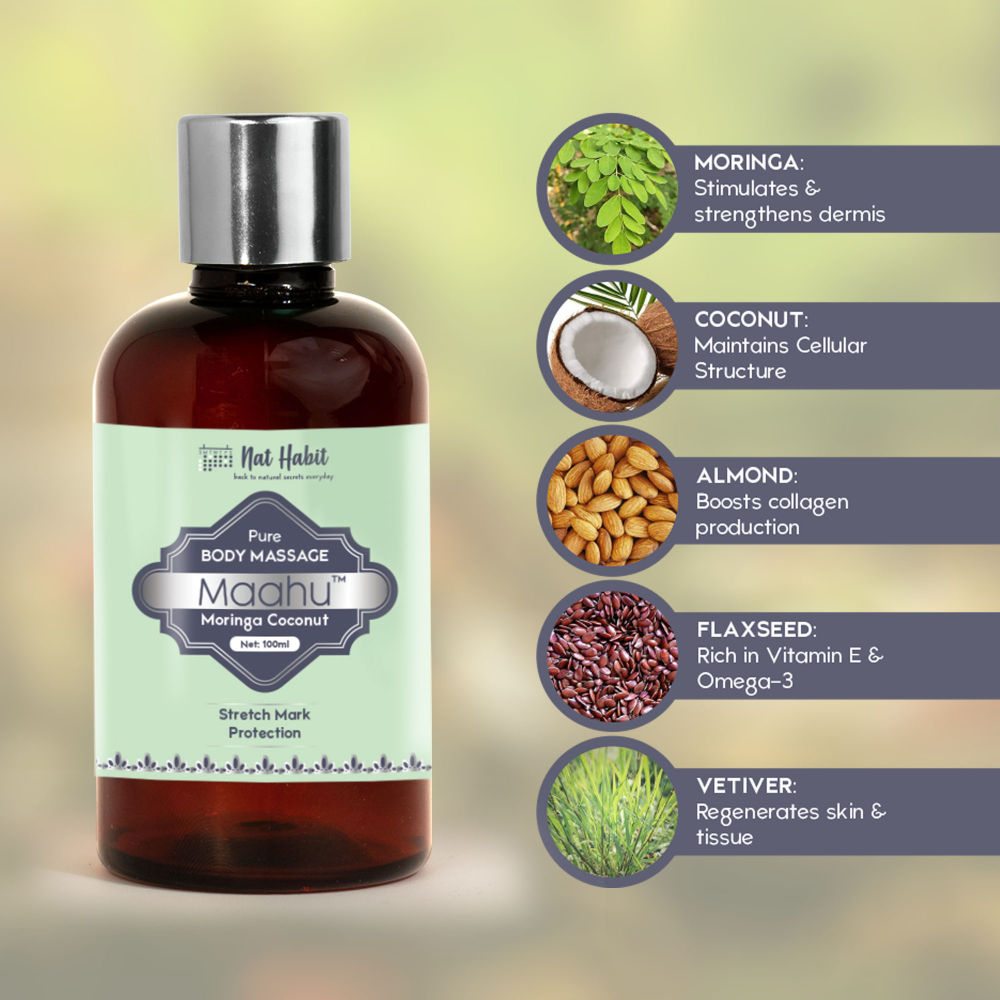 Nat Habit Pure Moringa Coconut Maahu Ayurvedic Body Massage Oil Buy