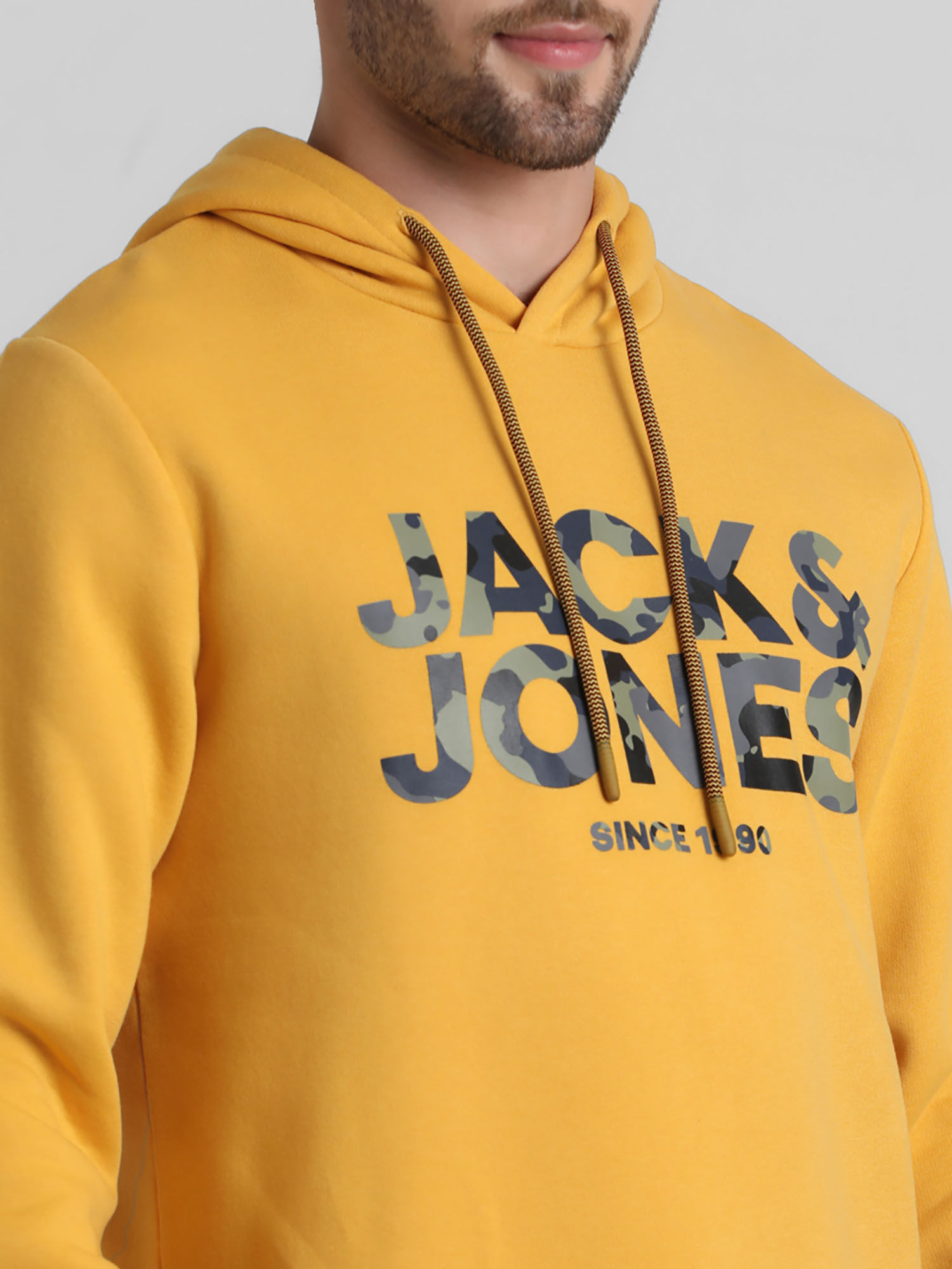 Jack Jones Yellow Hooded Sweatshirt