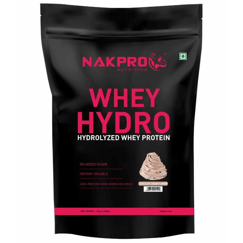 NAKPRO Hydro Whey Protein Hydrolyzed Supplement Powder - Cream Chocolate
