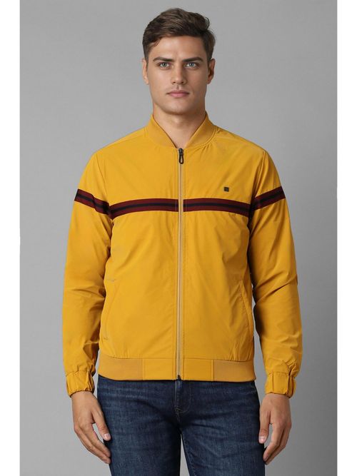 Louis Philippe Men Casual Yellow Patterned Jackets