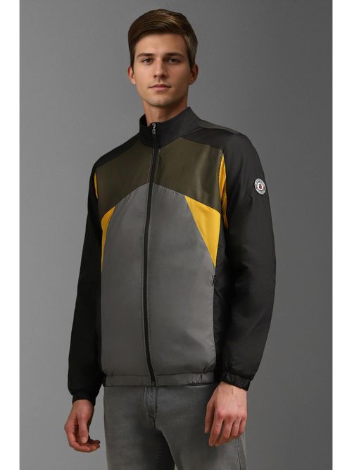 Louis Philippe Men Casual Grey Print Jackets