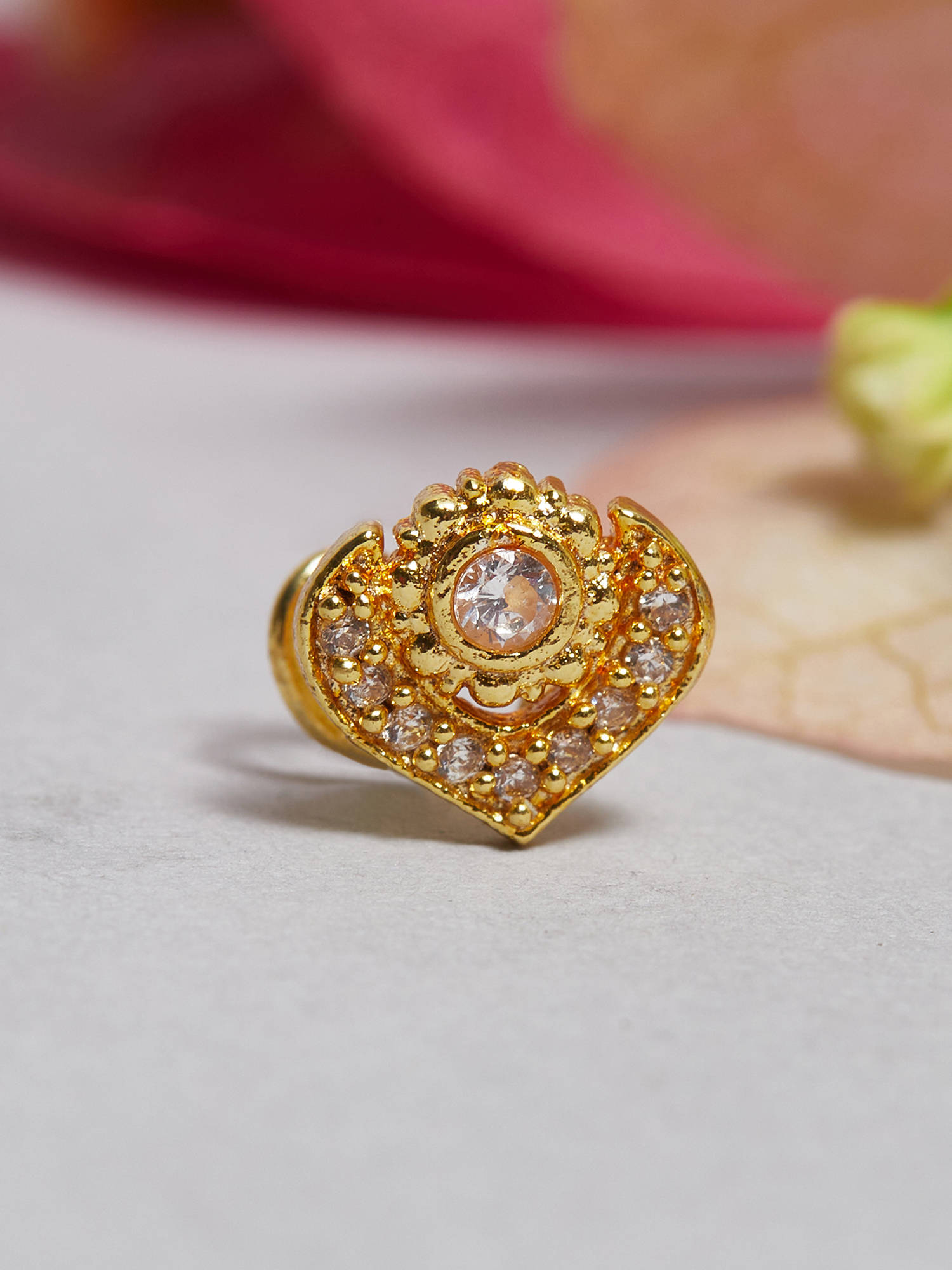 Voylla Yellow Gold Plated Nose Pin