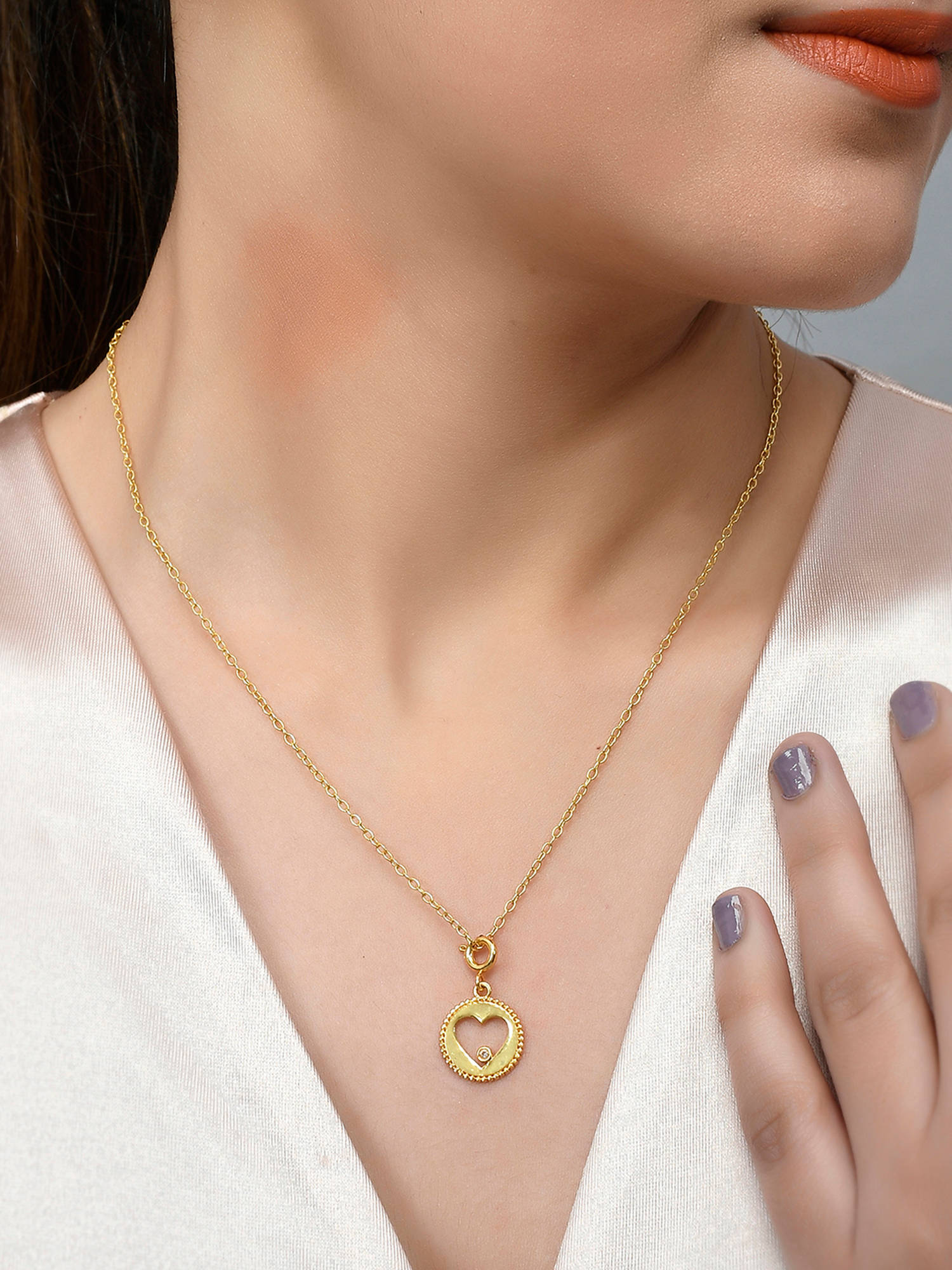 Voylla Valentine's Day Collection Studded Heart Style Jewellery Set