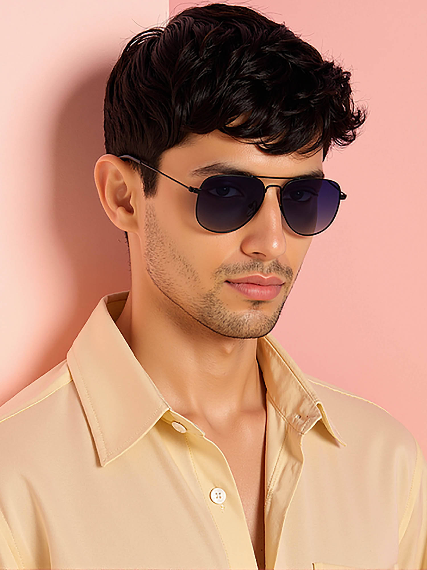 Vincent Chase Black Metal Sunglasses
