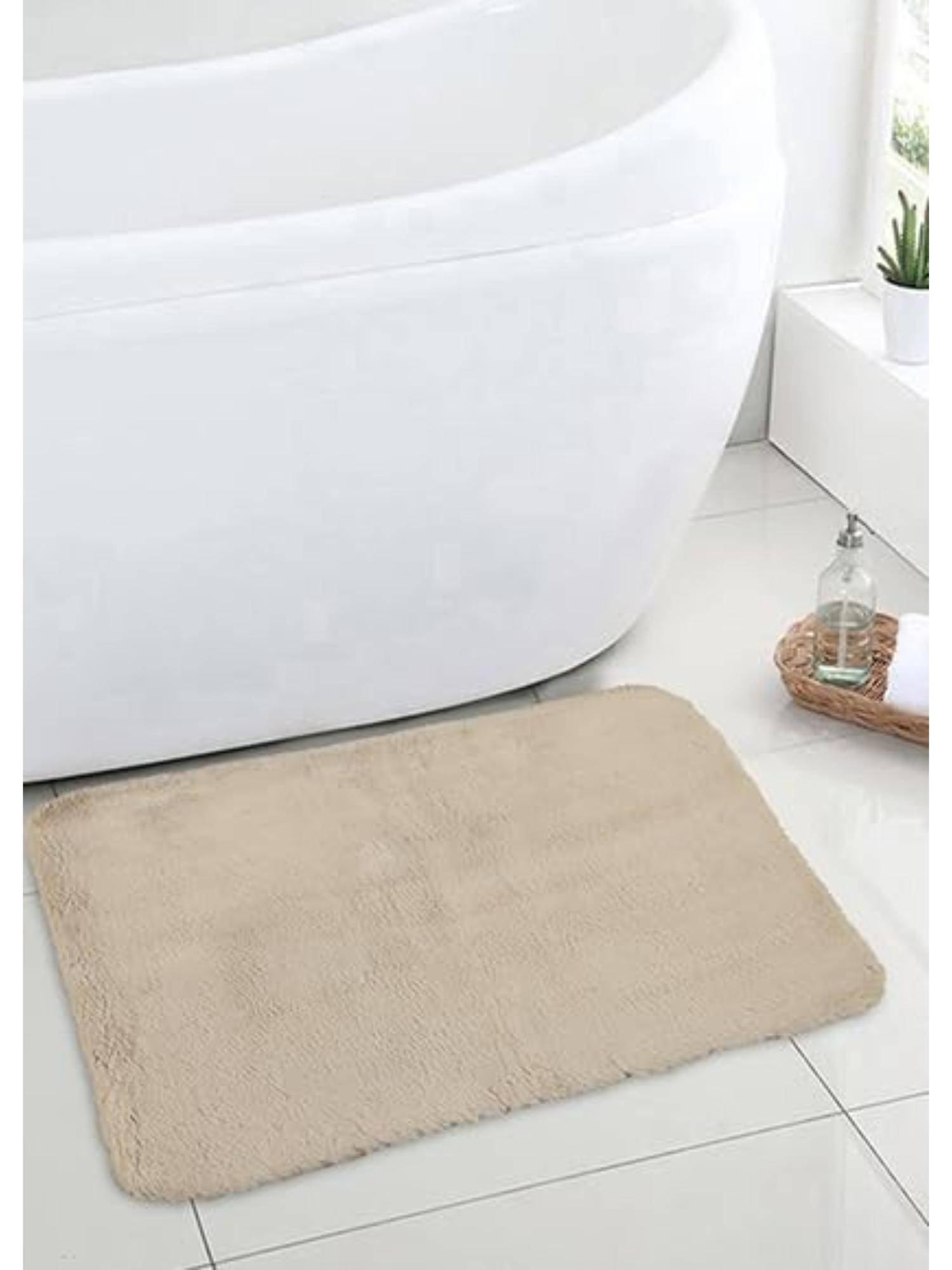 Black Gold Galaxy Rabbit Fur Eco-Friendly Ultra Soft Faux Plush Floor Mat Beige