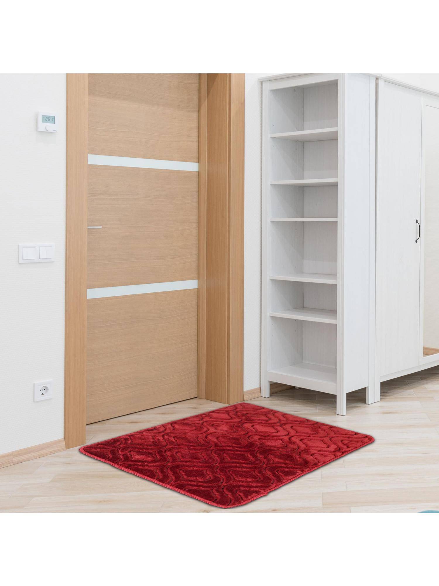 Black Gold Premium Microfiber Hive Door Mat Maroon (Pack of 3)