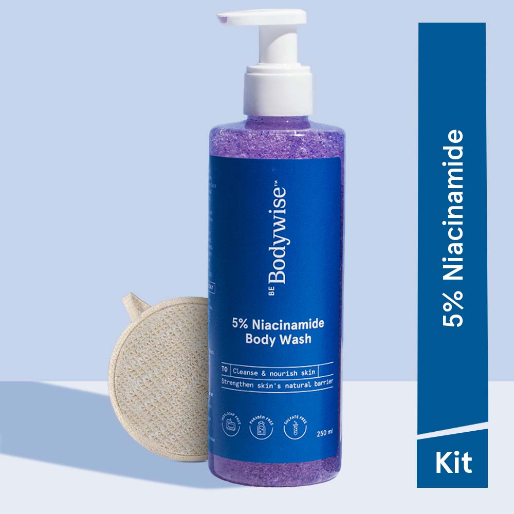 Be Bodywise 5 Niacinamide Body Wash & Natural Loofah For Body Acne