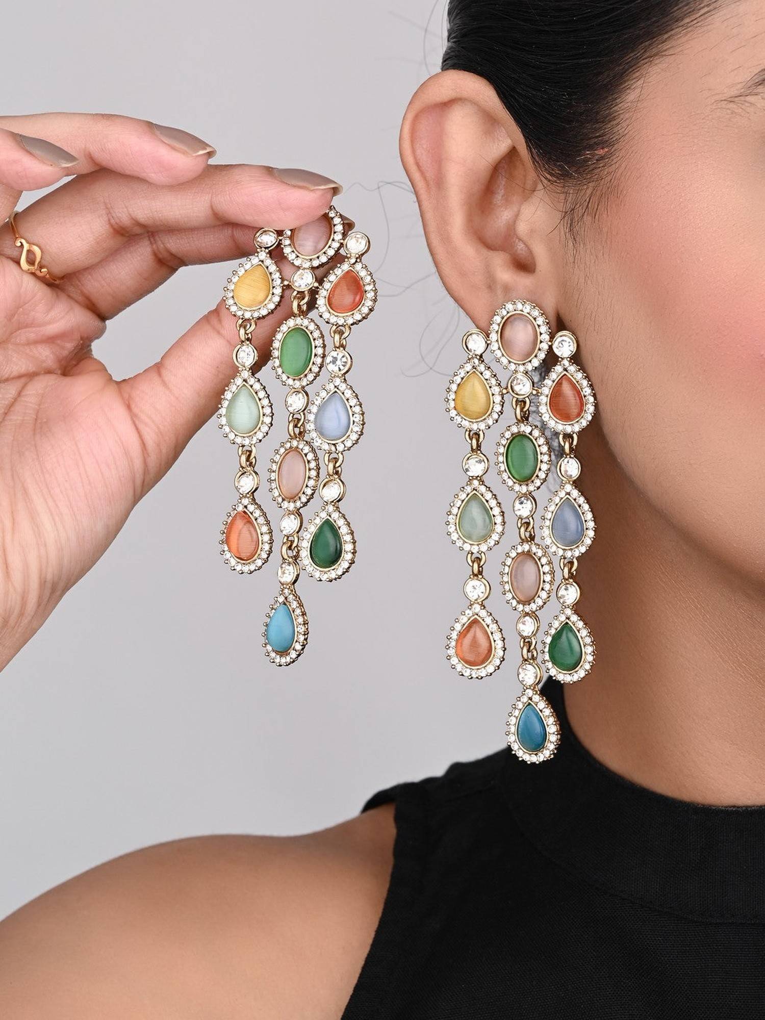 Anvik Chandelier Drop Earring Multi Color