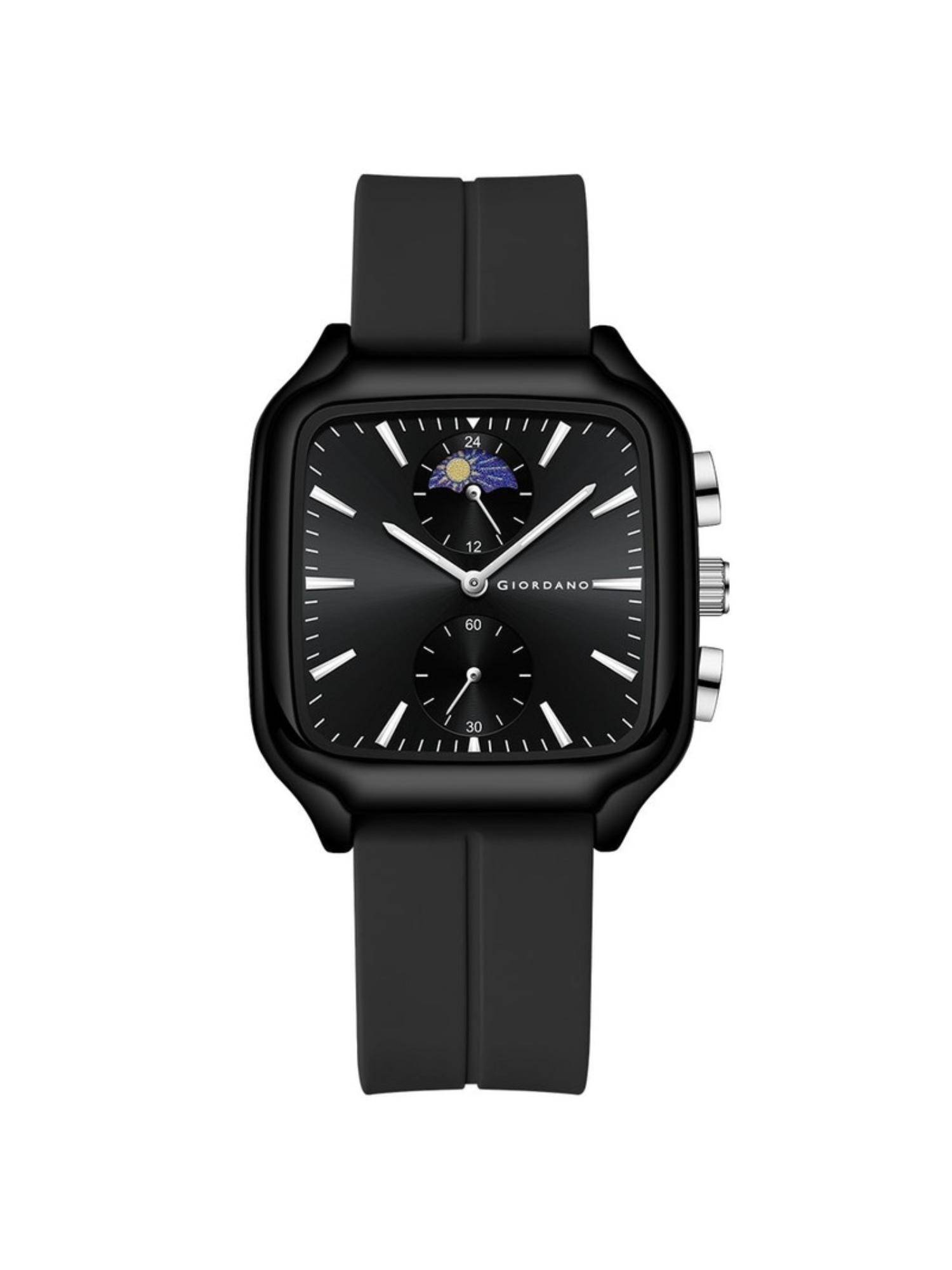 Giordano Men Premium Square Case Black Dial Analog Watch - GZ-50166 (M)