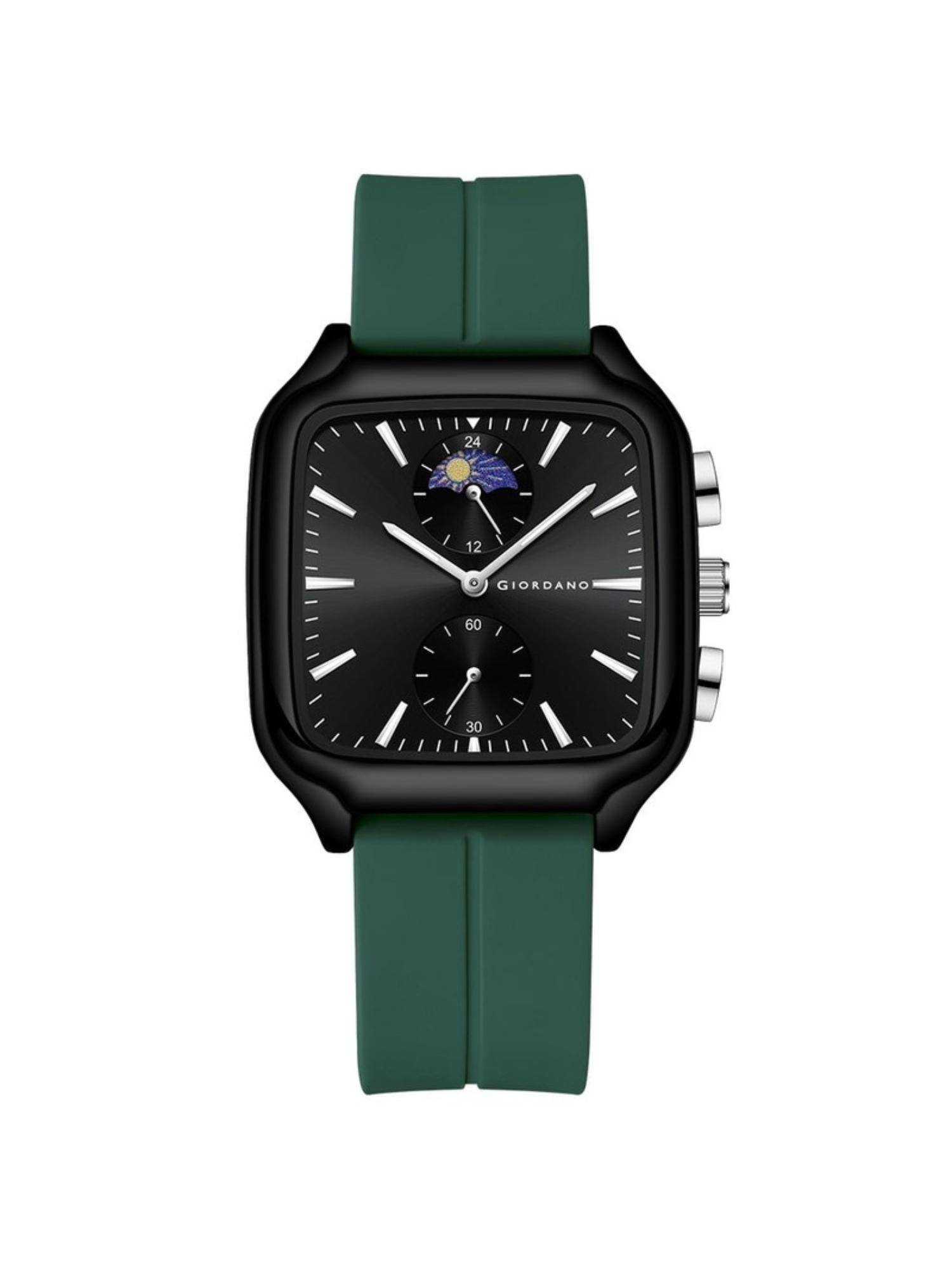 Giordano Men Premium Square Case Black Dial Analog Watch - GZ-50166 (M)