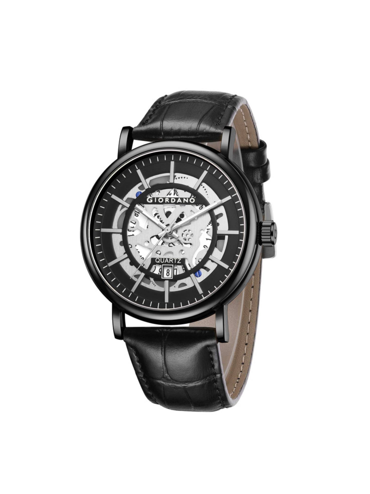 Giordano Men Skeleton Black Dial Analog Watch - GZ-50182 (M)