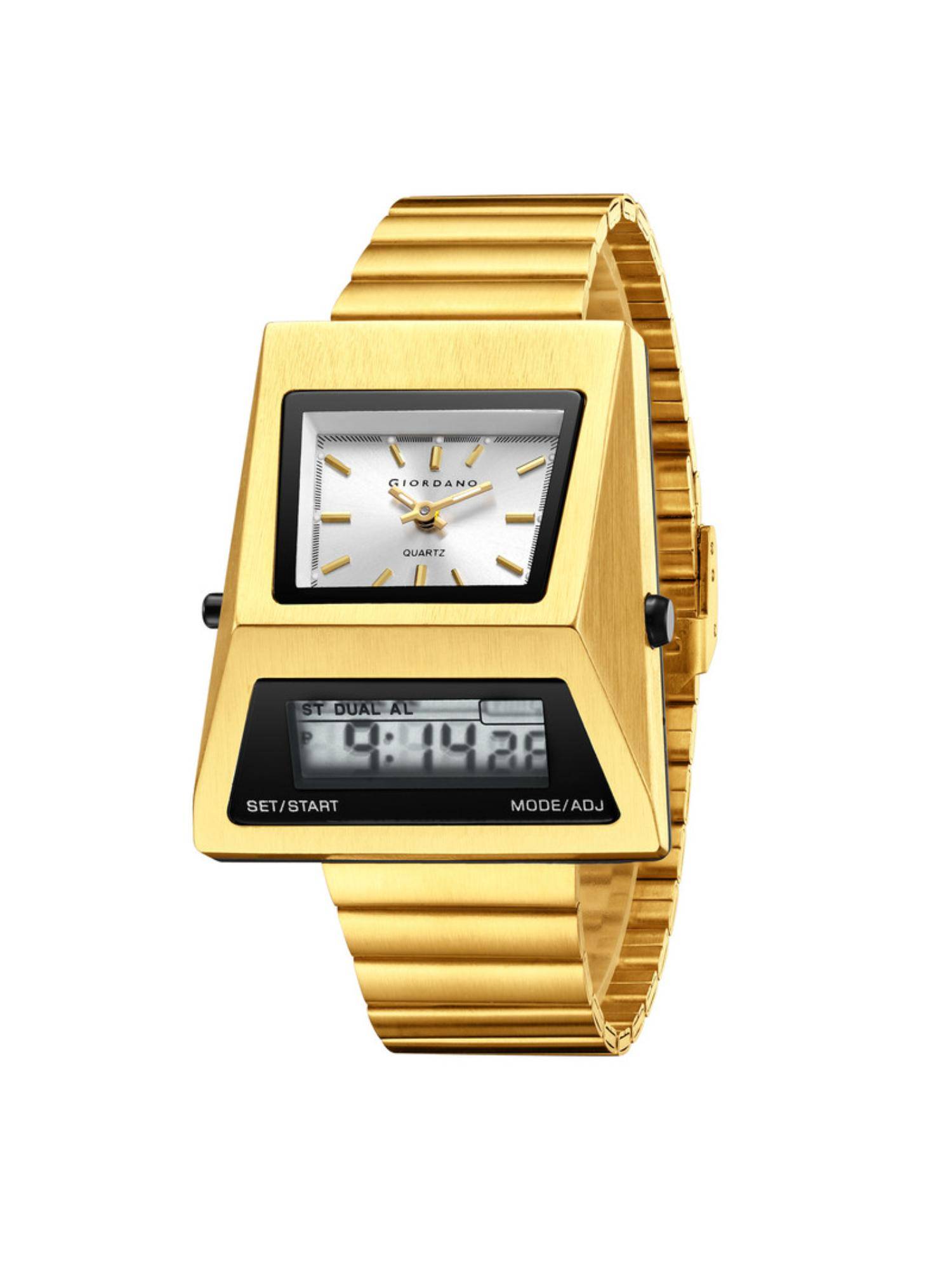 Giordano Men Triangle Shape White Dial Analog Watch - GZ-50205 (M)