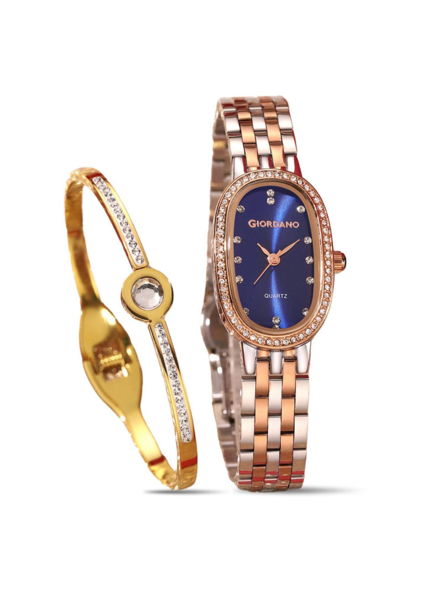 Giordano Women Quartz Blue Dial Analog Watch With Bracelet - GZ-60153 (M)
