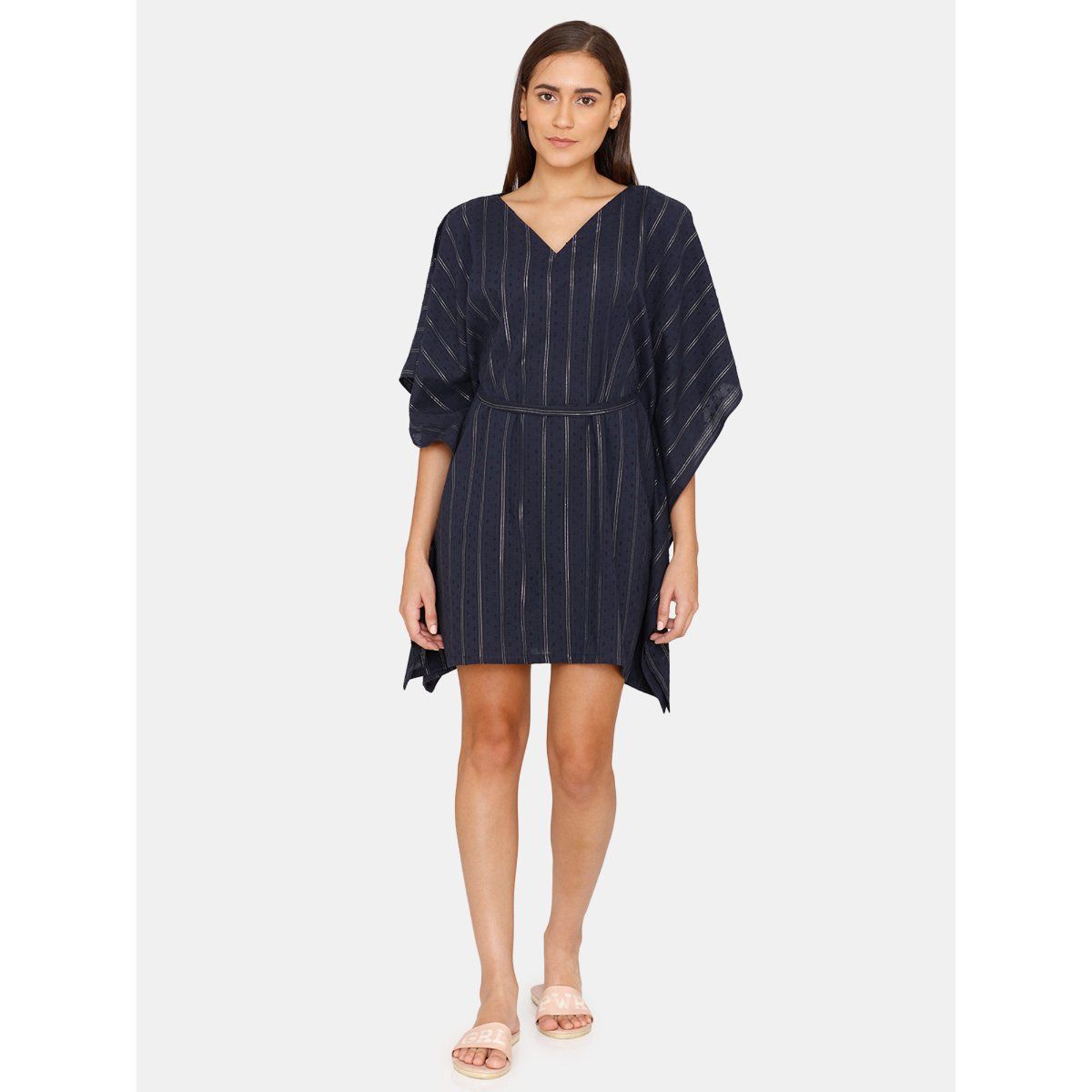 Zivame Coucou Cotton Coverup Knee Length Cover Ups With Waist Tie up