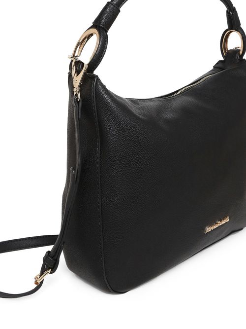 Marina Galanti Black Color Soft PU Material Medium Size Hobo MB0370HO3001  (M)