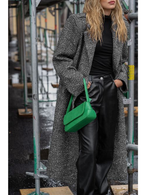 Buy NA-KD Triangular Croc Baguette Bag-Green Online - Main Image