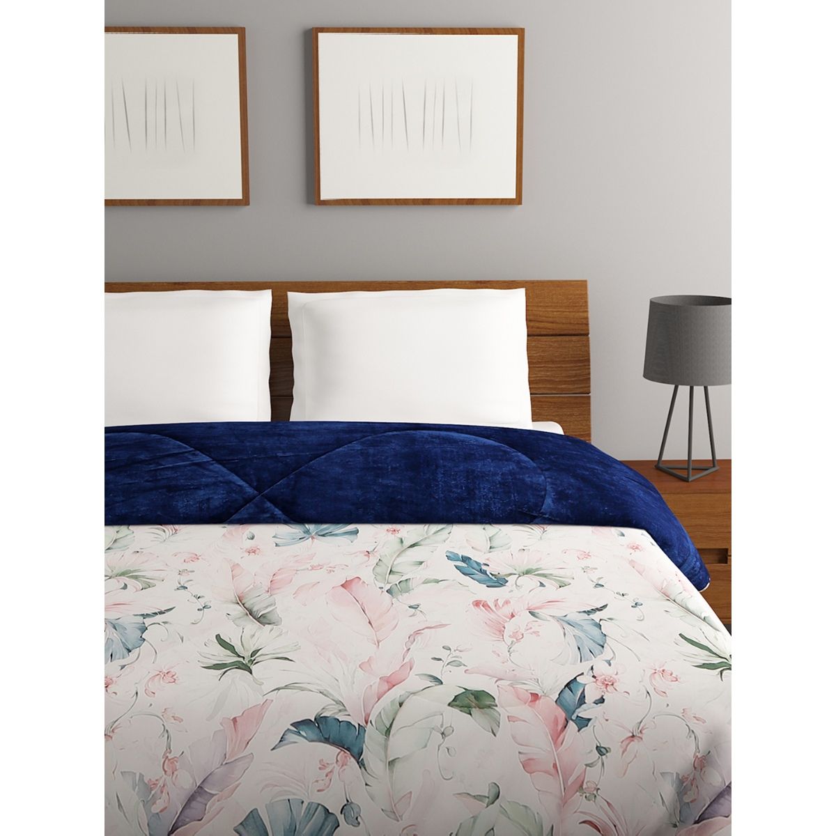 Buy Bombay Dyeing 795 GSM 100 Polyester Entice Double Comforter Online