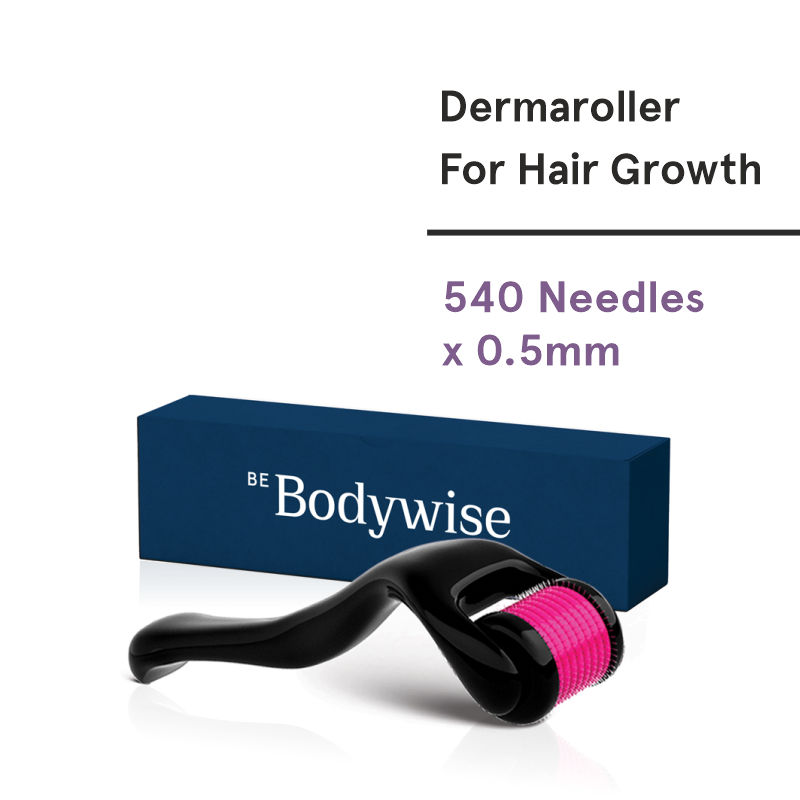Be Bodywise Derma Roller for Women, 0.5mm 540 Titanium Alloy Needles For Hair Growth, Acne Scars