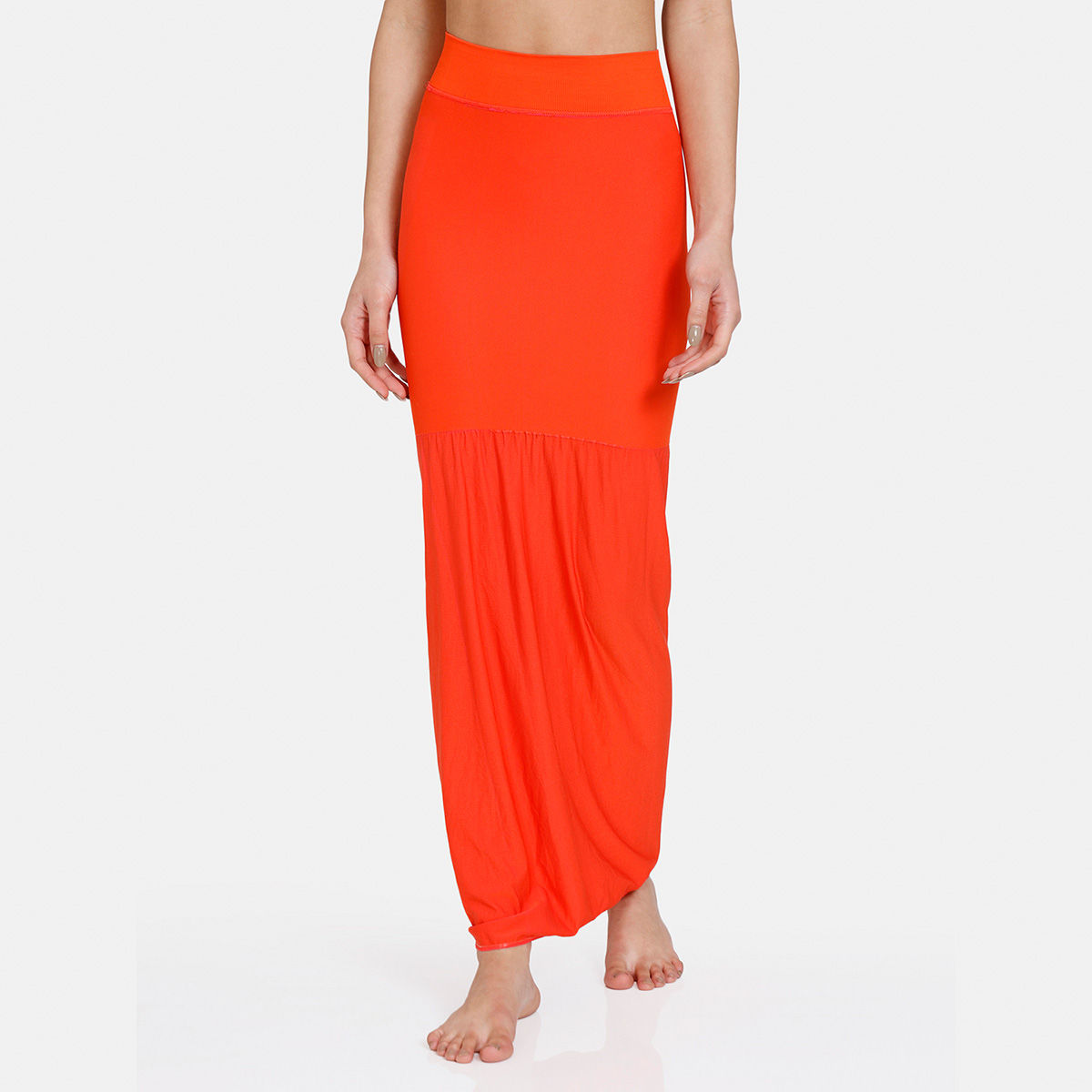 Zivame All Day Flared Mermaid Reversible Saree Shapewear Pink Orange