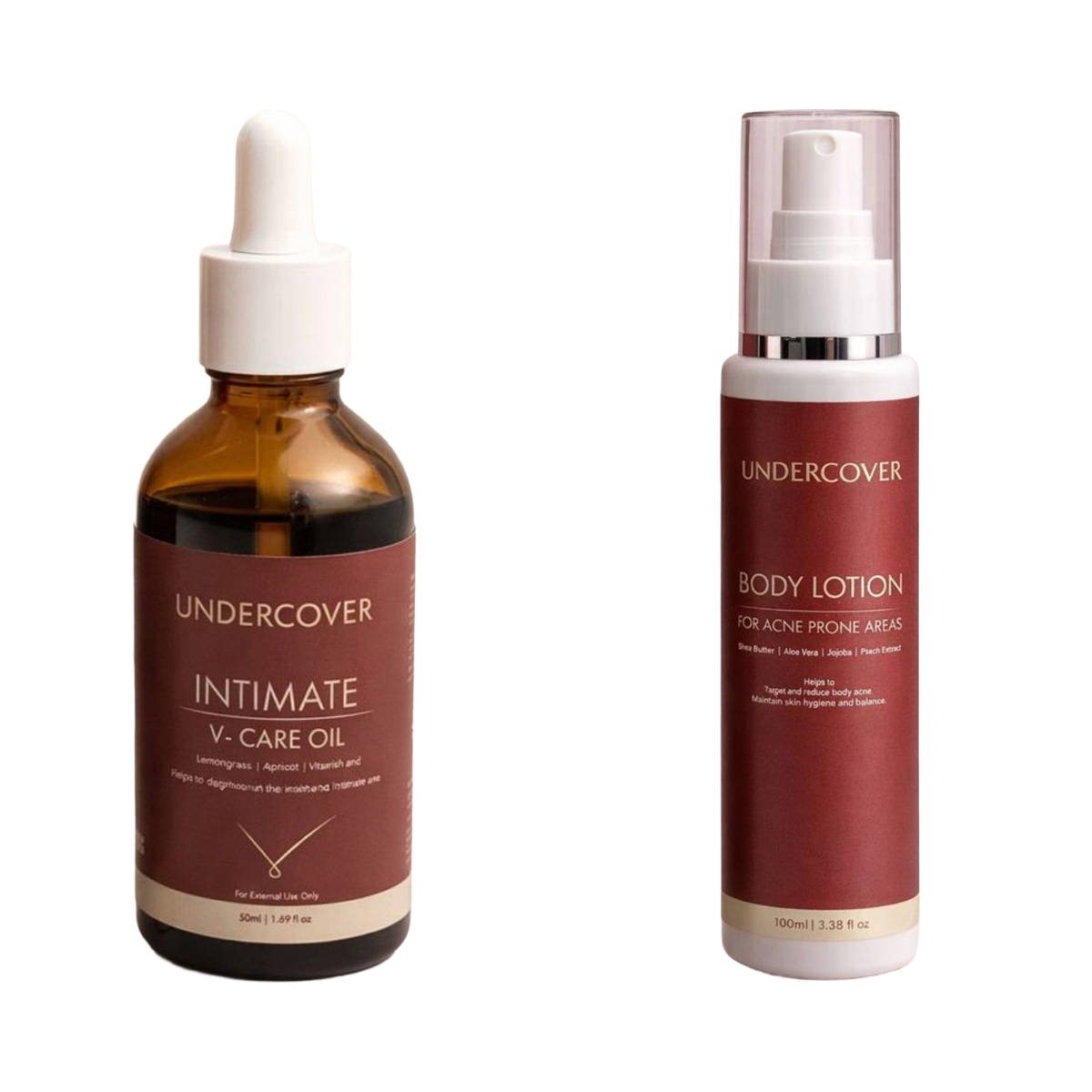 Undercover Intimate V-Care Oil & Body Acne Lotion Combo