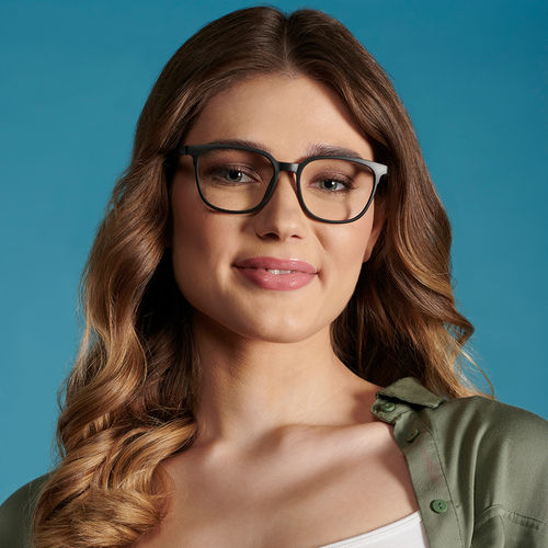 Buy Lenskart Blu Black Square Large Blue Cut Anti-Glare Zero Power