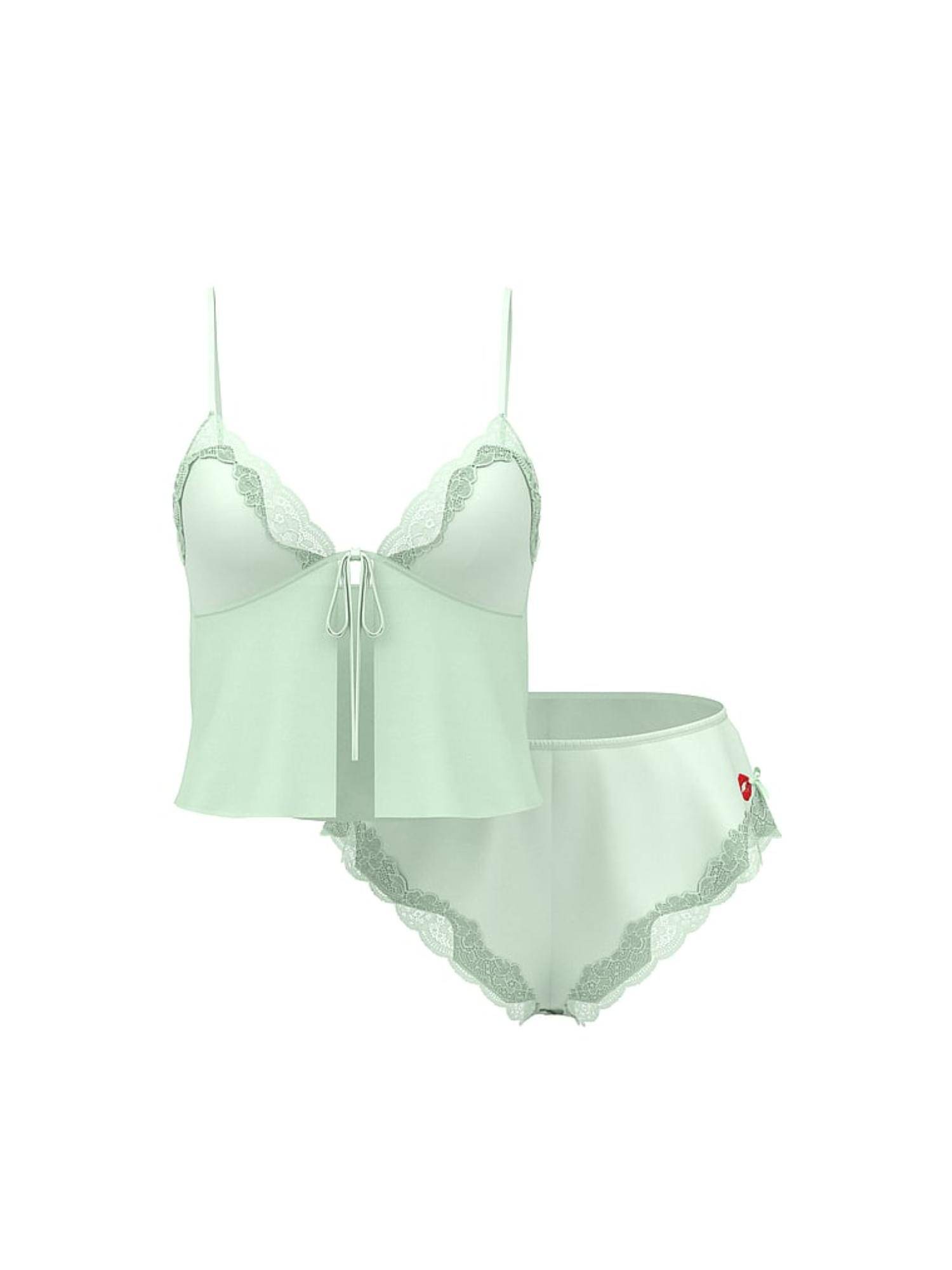 Buy Victoria's Secret Green Tease Satin & Chiffon Flyaway Cami Set