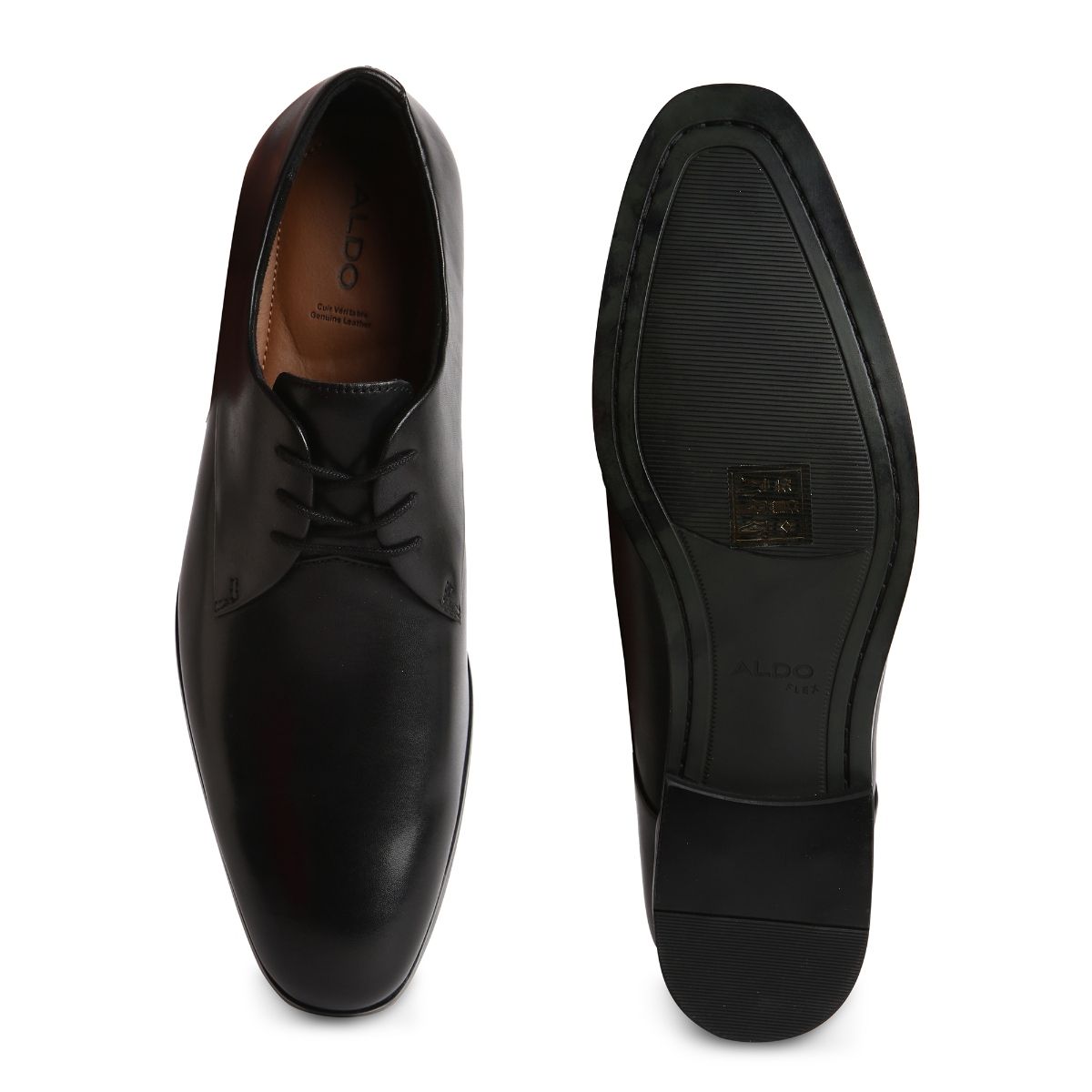 Buy Aldo MALONE Leather Black Solid Formal Shoes Online