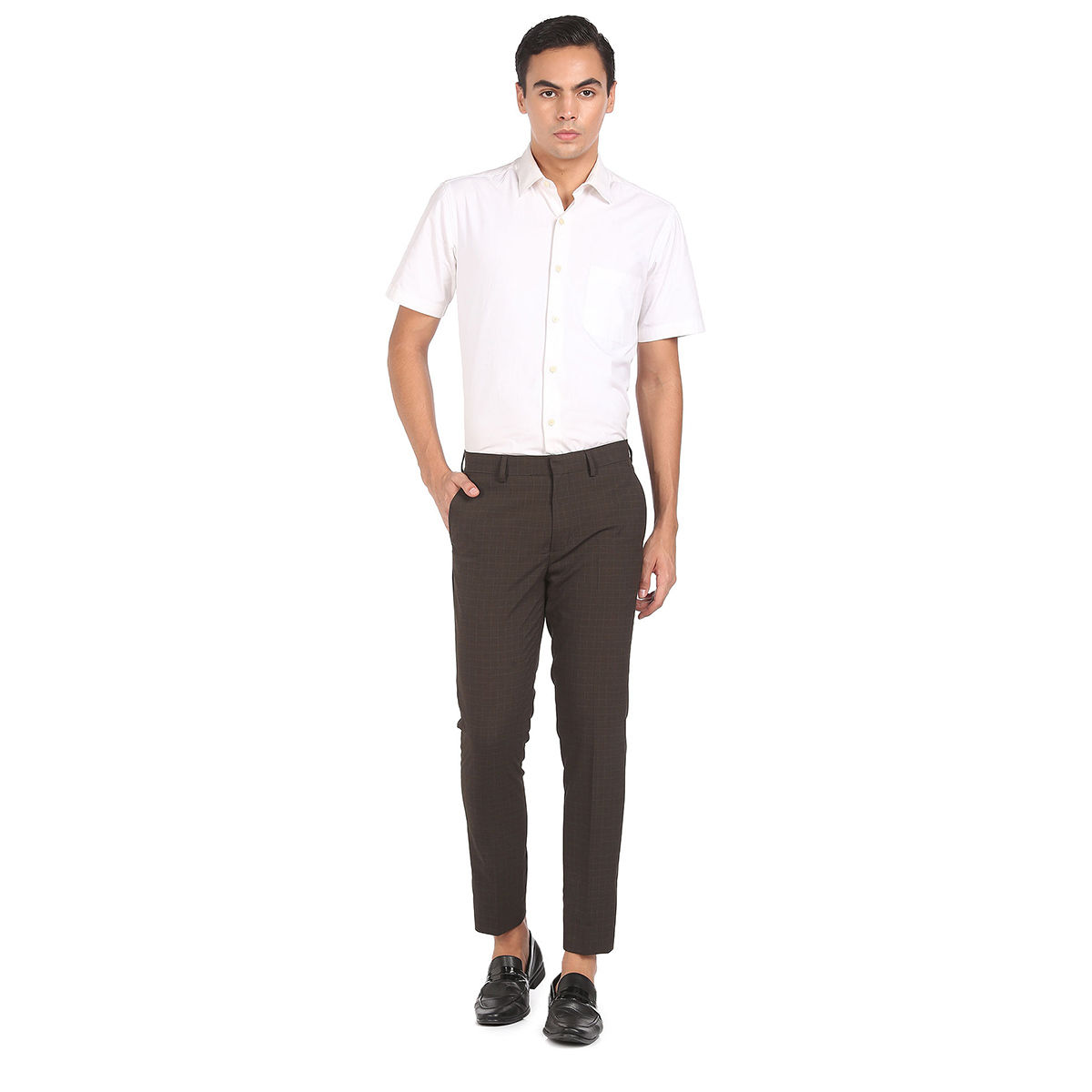 Buy Arrow Twill Hudson Tailored Fit Formal Trousers - NNNOW.com