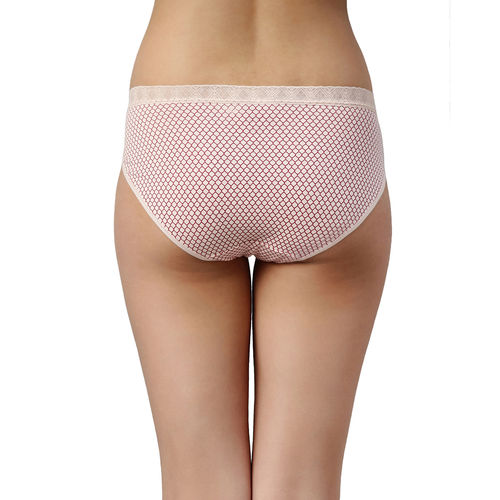 Enamor Women's Quick Dry Full Coverage & Mid Waist Hipster Panties - Pink  (L)