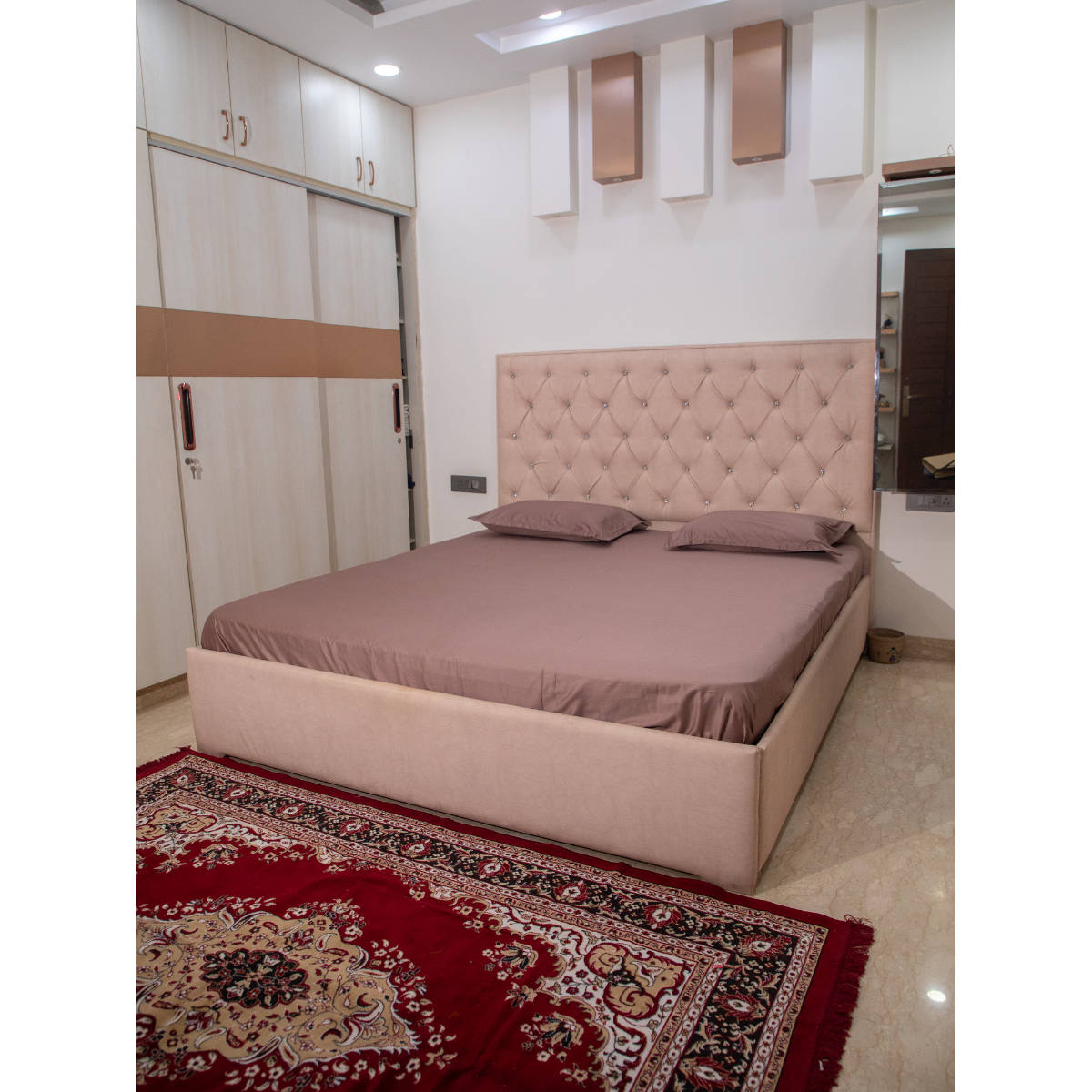 StudioHMK Brown Solid 100% Cotton Solid Bedsheet with Pillow Covers (King)