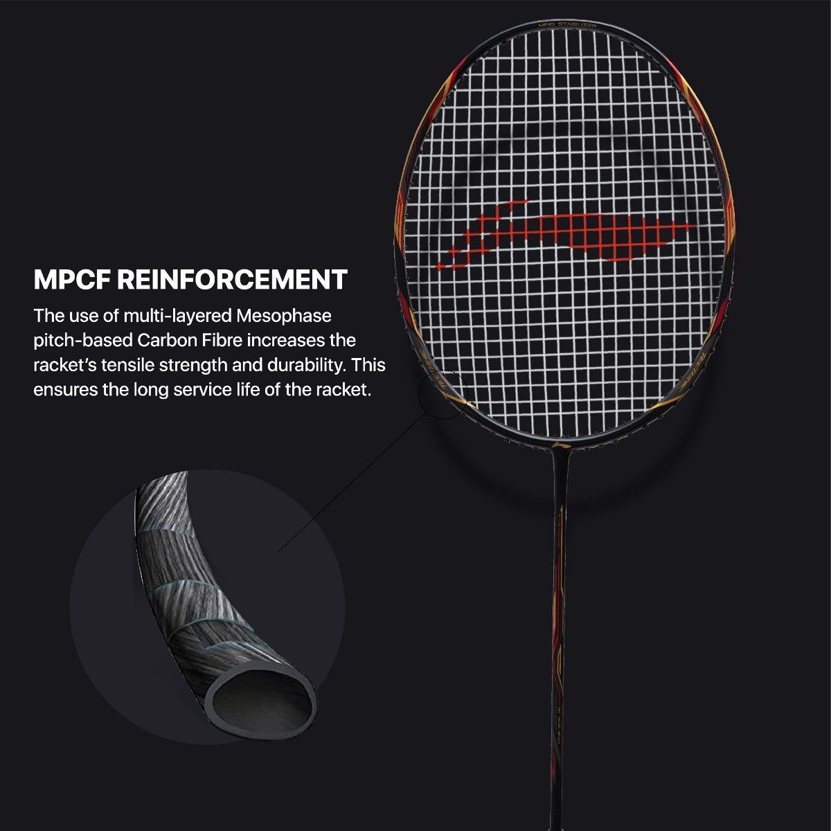 Buy Li-Ning Tectonic 3R Strung Carbon Fibre Badminton Strung Racket ...