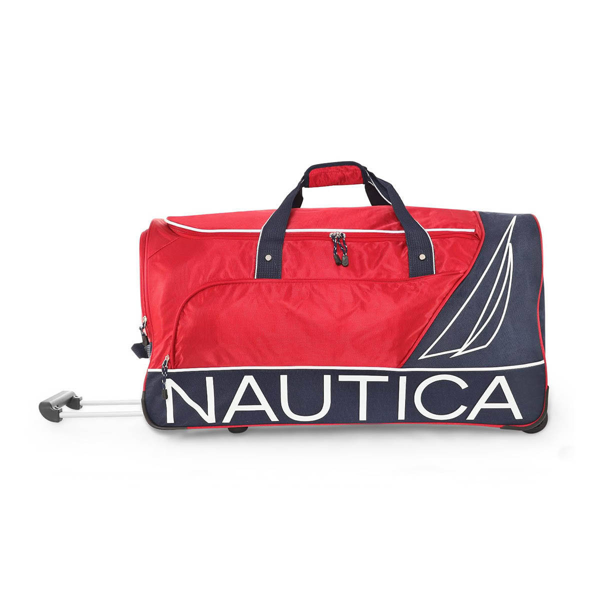 Buy Nautica 2 Wheel Duffle Trolley Bag Unisex for Travel Red (L) Online