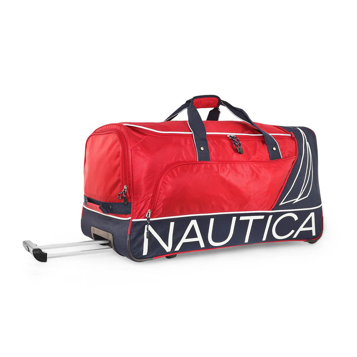 Buy Nautica 2 Wheel Duffle Trolley Bag Unisex for Travel Red (L) Online