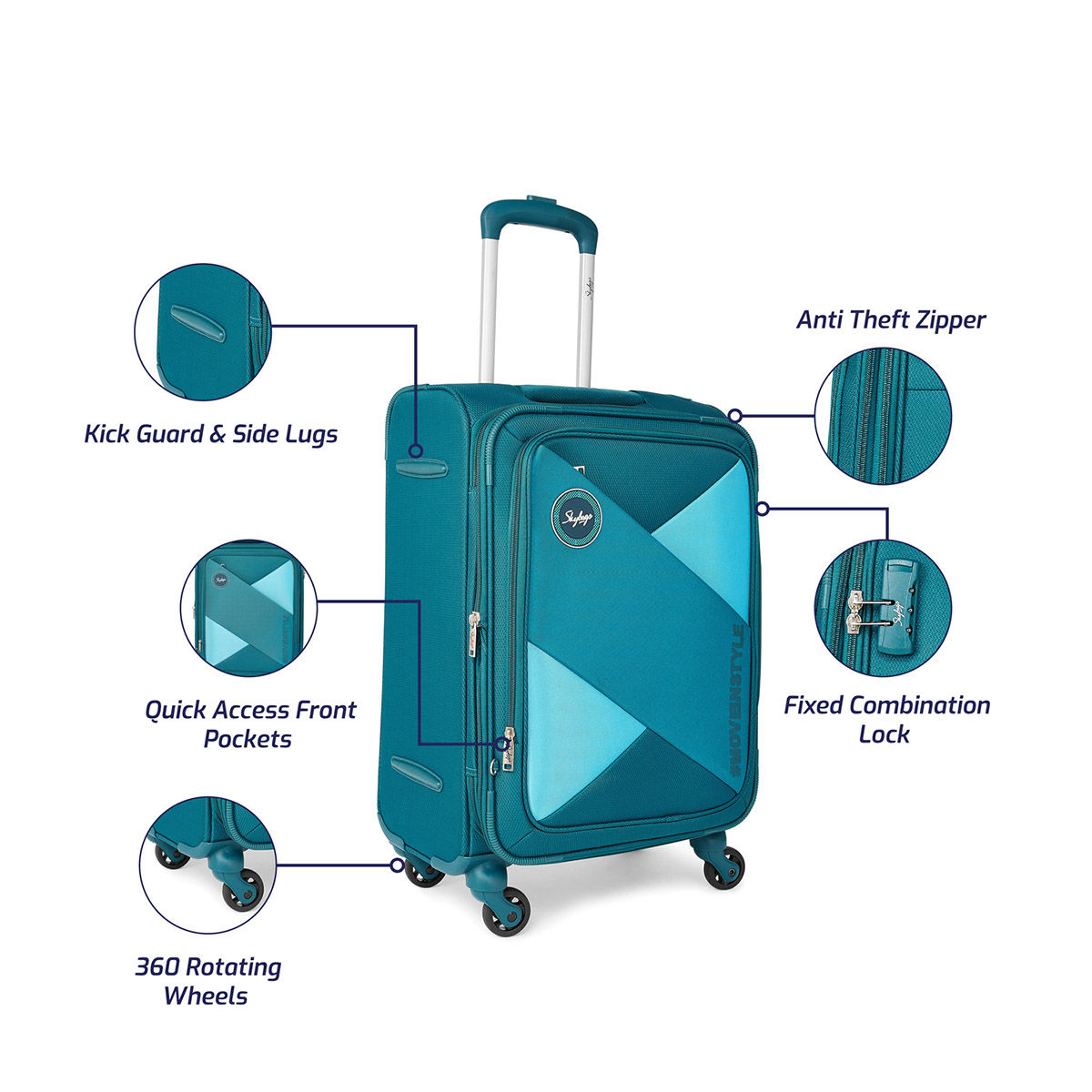 Buy Skybags Converge Plus 4W Exp Str H 57 Blue (S) Online